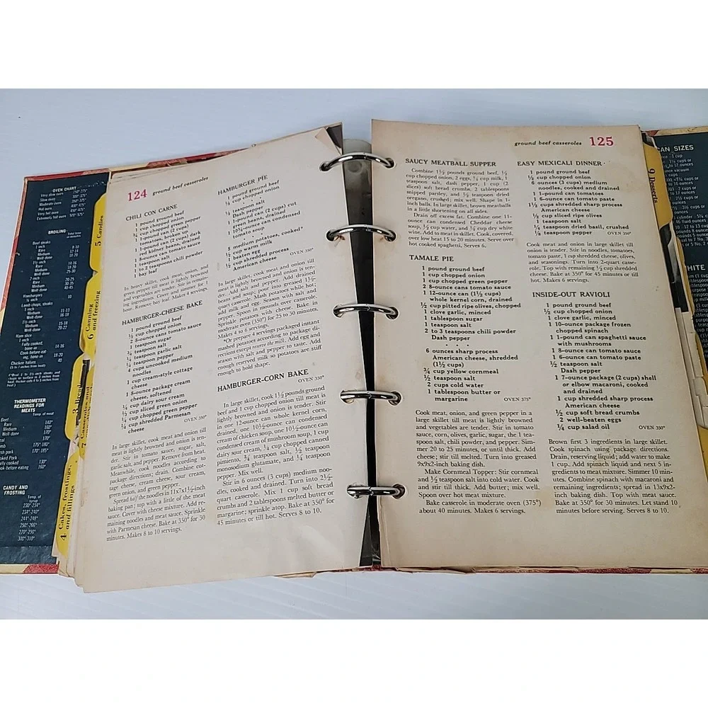 1968 Meredith Press Better Homes & Gardens New‎ Cook Book Hard Cover Binder
